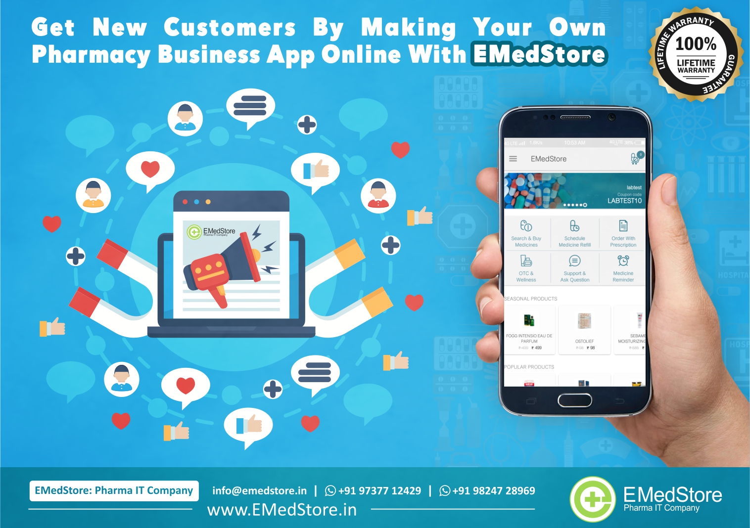 Get New Customers By Marketing Your Own Pharmacy Business App Online With EMedStore